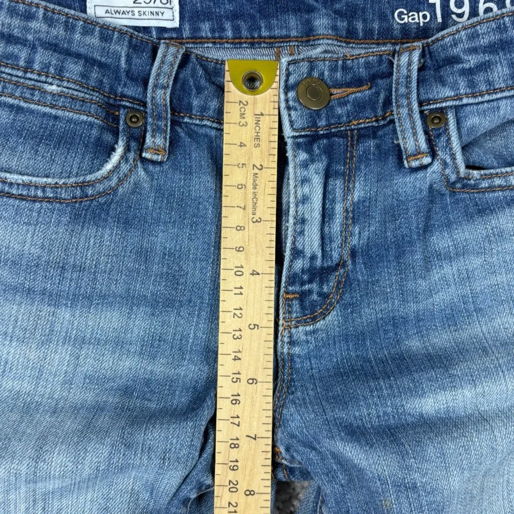 Gap 1969 Always Skinny Jeans Womens 29(Measure‎ 30) Blue Low Rise Studded